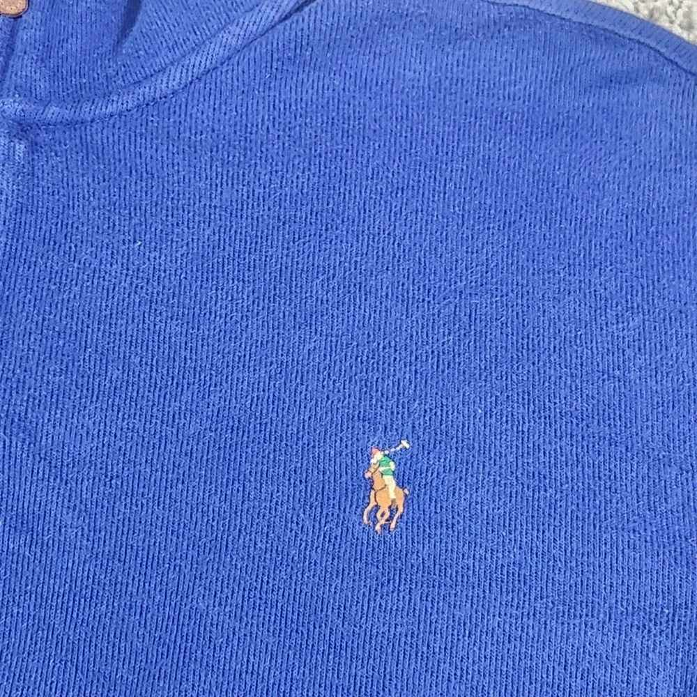 Polo Ralph Lauren Mens‎ Estate Rib 1/4 Zip Pullover Sweater Blue Large